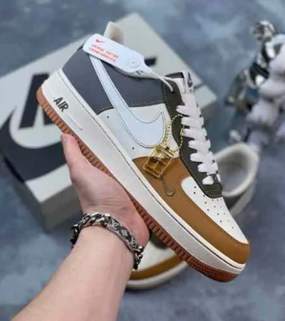 Classy Nike Airforce 1 Olive Beige Brown Shoes For Men (SHI198) - Image 2
