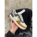 Classy Nike Airforce 1 Olive Beige Brown Shoes For Men (SHI198) - Image 3