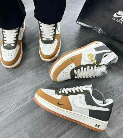 Classy Nike Airforce 1 Olive Beige Brown Shoes For Men (SHI198)