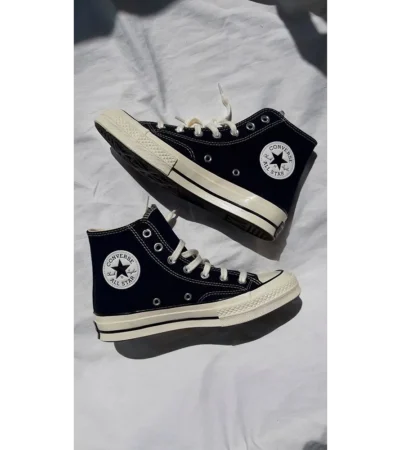 Converse Chuck 70 Taylor Canvas Black Shoes For Men (LAB500) - Image 2