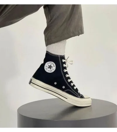 Converse Chuck 70 Taylor Canvas Black Shoes For Men (LAZ420) - Image 2