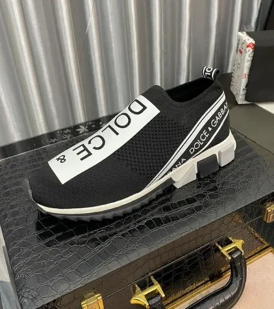 Dolce Gabbana Slip On Black White Sorrento Sneaker For Men (BSF952) - Image 2