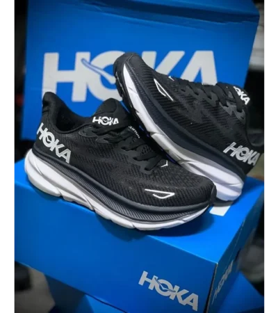Imported Hoka One One Clifton 9 Black Shoes For Men (SW5907)
