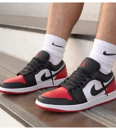 Imported Nike Air Jordan Retro 1 Low Bred Toe Shoes For Men (SW5741) - Image 2