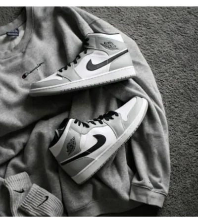 Imported Nike Air Jordan Retro 1 Mid Smoke Grey Shoes For Men (SW5905)