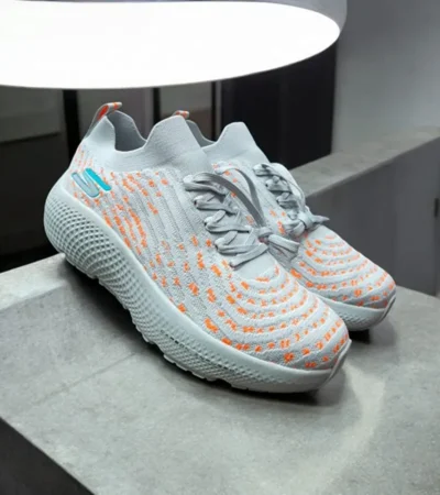 Imported Skechers Max Road Hyper Burst Grey Orange Shoes For Men (SW5740)
