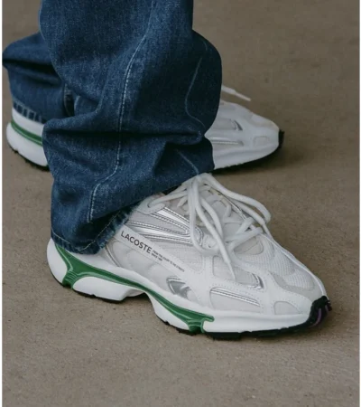 Lacoste L003 2k24 White Green Shoes For Men (LAB1737) - Image 2