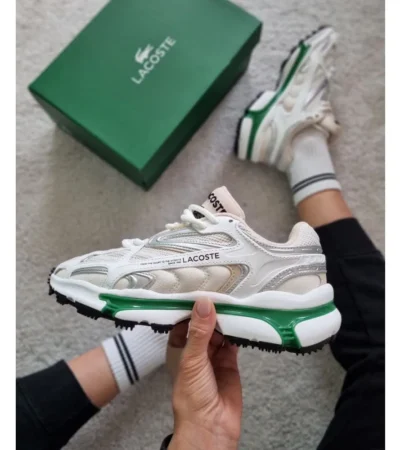 Lacoste L003 2k24 White Green Shoes For Men (LAB1737)