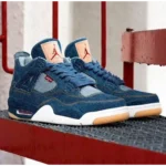 Levis X Nike Air Jordan 4 Denim Shoes For Men (HS220) - Image 2