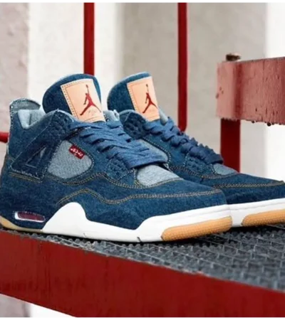 Levis X Nike Air Jordan 4 Denim Shoes For Men (HS220) - Image 2