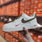 Nike Air Force 1 Coffee Milk Mini Red Swoosh Shoes For Men (BOT527) - Image 2