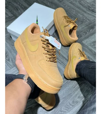 Nike Air Force 1 Low Flex Brown Shoes For Men (BOT583)