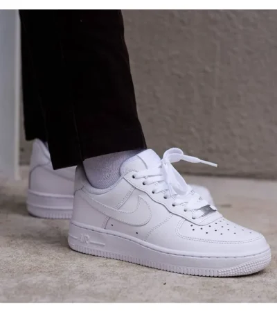 Nike Air Force 1 White Pure Leather Shoes For Men (BOT1865) - Image 2