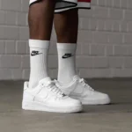Nike Air Force 1 White Pure Leather Shoes For Men (BOT1865) - Image 3