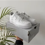 Nike Air Force 1 White Pure Leather Shoes For Men (BOT1865) - Image 5