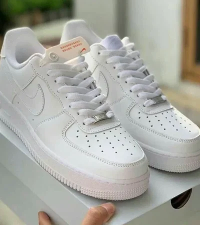 Nike Air Force 1 White Pure Leather Shoes For Men (BOT1865)