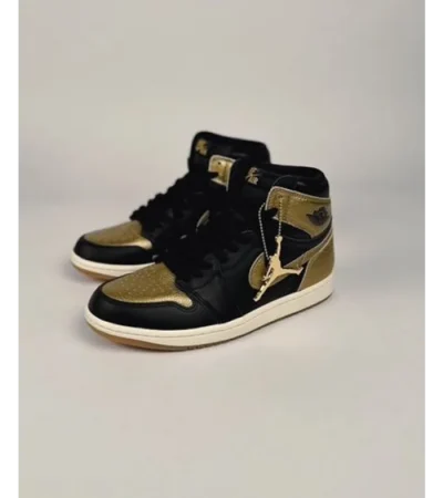 Nike Air Jordan 1 High Black And Gold Shoes For Men (HS213) - Image 2