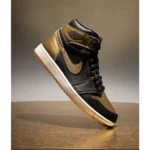 Nike Air Jordan 1 High Black And Gold Shoes For Men (HS213)