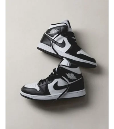 Nike Air Jordan 1 High Black White Shoes For Men (BSF08)