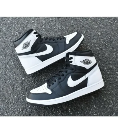 Nike Air Jordan 1 High Black White Shoes For Men (SZ33) - Image 2