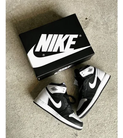 Nike Air Jordan 1 High Black White Shoes For Men (SZ33)