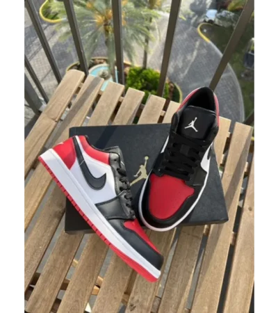 Nike Air Jordan 1 Low Bred Toe Shoes For Men (HS231) - Image 2