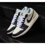 Nike Air Jordan 1 Low Coconut Milk Black Muslin Shoes For Men (LAB495) - Image 2