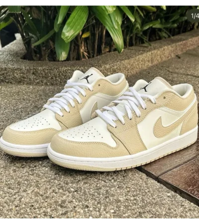 Nike Air Jordan 1 Low SE Sail Rattan University Red Shoes For Men (BOT55) - Image 2