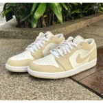 Nike Air Jordan 1 Low SE Sail Rattan University Red Shoes For Men (BOT87) - Image 3