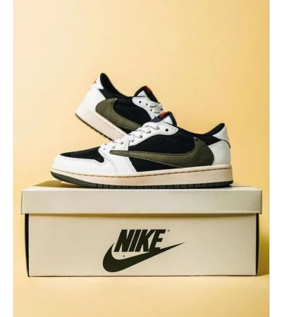 Nike Air Jordan 1 Low X Travis Scott Olive Green Shoes For Men (BOT508)