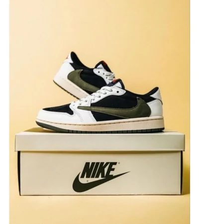 Nike Air Jordan 1 Low X Travis Scott Olive Shoes For Men (BSF352) - Image 2