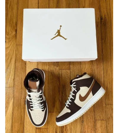 Nike Air Jordan 1 Mid Se Brown Basalt Shoes For Men (BOT502) - Image 2