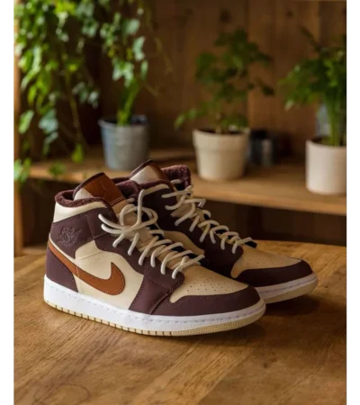 Nike Air Jordan 1 Mid Se Brown Basalt Shoes For Men (BOT502)