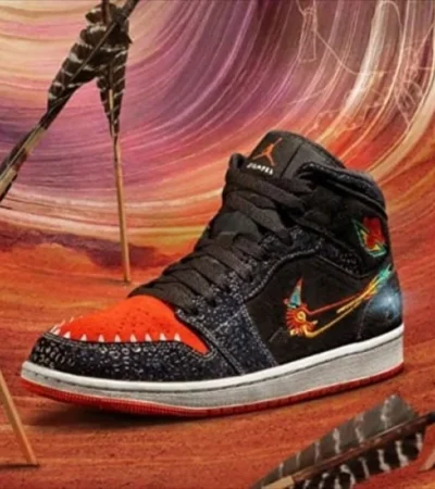 Nike Air Jordan 1 Mid Se Siempre Familia Black Red Men Shoes (FT546) - Image 2
