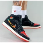 Nike Air Jordan 1 Mid Se Siempre Familia Black Red Men Shoes (FT546) - Image 3