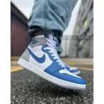 Nike Air Jordan 1 True Blue Semi UA Shoes For Men (BOT53) - Image 2