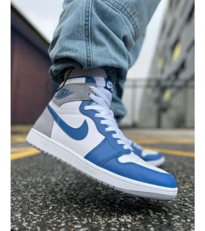 Nike Air Jordan 1 True Blue Semi UA Shoes For Men (BOT53) - Image 2