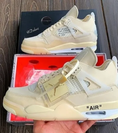 Nike Air Jordan 4 Off White Shoes For Men (SL56)