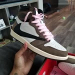 Nike Air Jordan Retro 1 High x Travis Scott Brown Shoes For Men (SF31) - Image 2
