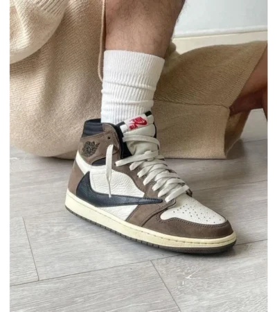 Nike Air Jordan Retro 1 High x Travis Scott Brown Shoes For Men (SF31)