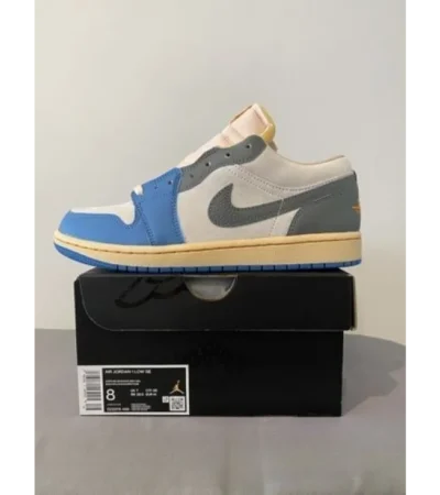 Nike Air Jordan Retro 1 Low Tokyo Vintage UNC Grey Shoes For Men (HS118)