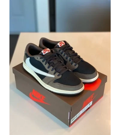 Nike Air Jordan Retro 1 Low X Travis Scott Mocha Semi UA Shoes For Men (HS42)