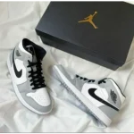Nike Air Jordan Retro 1 Mid Light Smoke Grey Shoes For Men (BOT511)