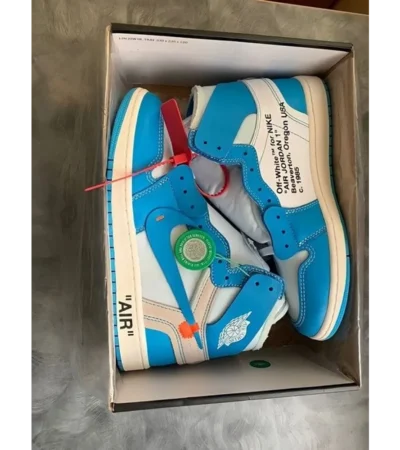Nike Air Jordan Retro 1 Off White UNC Blue Shoes For Men (HS24) - Image 2