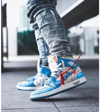 Nike Air Jordan Retro 1 Of_f-White UNC Men Shoes (FT315) - Image 2