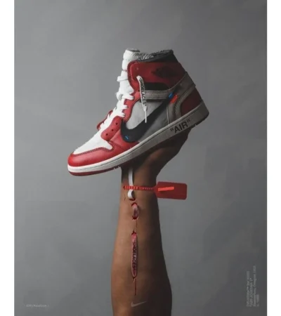 Nike Air Jordan Retro 1 X Off White Chicago Men Shoes (FT527) - Image 2