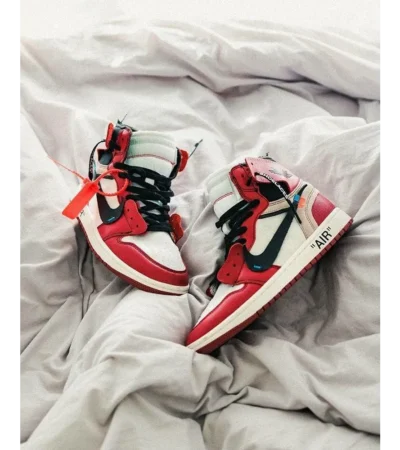 Nike Air Jordan Retro 1 X Off White Chicago Red Shoes For Men (BOT506) - Image 2