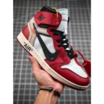 Nike Air Jordan Retro 1 X Off White Chicago Red Shoes For Men (BOT506) - Image 4