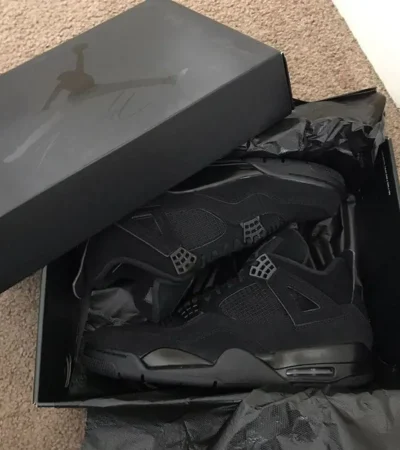 Nike Air Jordan Retro 4 Black Cat Shoes For Men (SZ12) - Image 2
