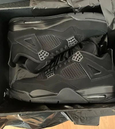 Nike Air Jordan Retro 4 Black Shoes For Men (LAB1732) - Image 2